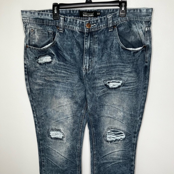 Diamond Dollar Men's Straight Leg Ripped Jeans Size 40/30 - Picture 7 of 14